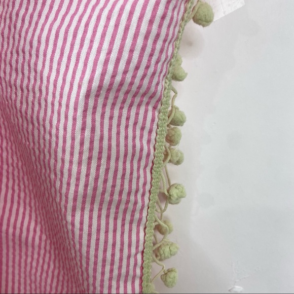 ElleO pink & green seersucker tunic top or beach coverup XS/S - Picture 7 of 8